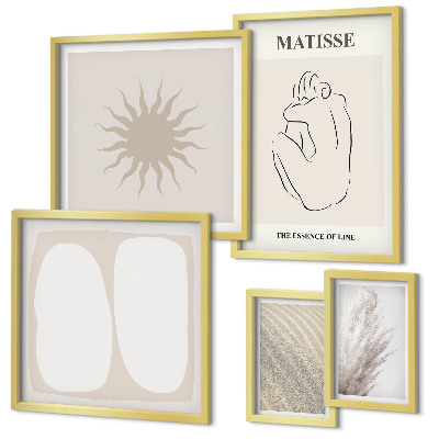 Set 5 slika u okviru Minimalistički oblici u boho stilu