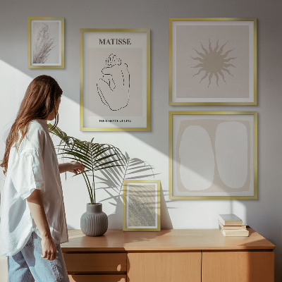 Set 5 slika u okviru Minimalistički oblici u boho stilu