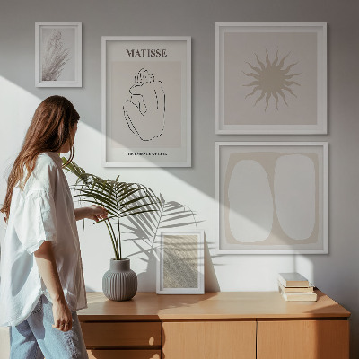 Set 5 slika u okviru Minimalistički oblici u boho stilu
