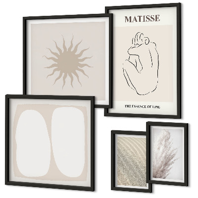 Set 5 slika u okviru Minimalistički oblici u boho stilu