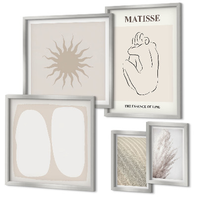 Set 5 slika u okviru Minimalistički oblici u boho stilu