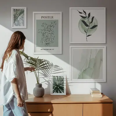 Set slika iznad kauča motiv prirode s biljkama