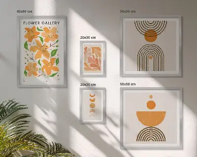 Elegantno cvijeće i geometrija set od 5 slika u okviru