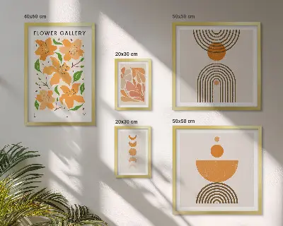 Elegantno cvijeće i geometrija set od 5 slika u okviru