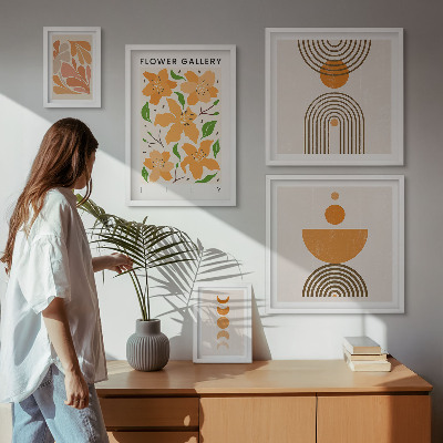 Set 5 slika u okviru Elegantno cvijeće i geometrija