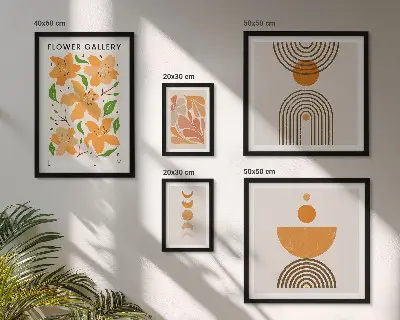 Elegantno cvijeće i geometrija set od 5 slika u okviru