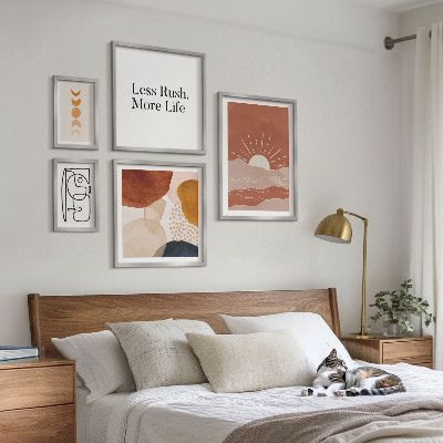 Set slika iznad kauča Elegantna apstraktna grafika sunca