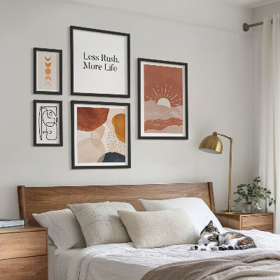 Set slika iznad kauča Elegantna apstraktna grafika sunca