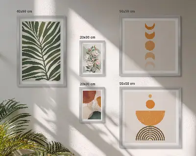 Slika poliptih Biljni uzorci boho u okviru