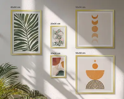 Slika poliptih Biljni uzorci boho u okviru