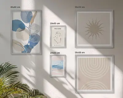 Set slika Elegantne apstraktne biljke set slika iznad kauča