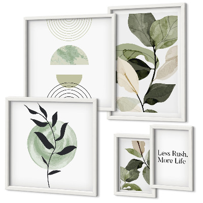 Set 5 slika u okviru Elegantna grafika interijera biljaka