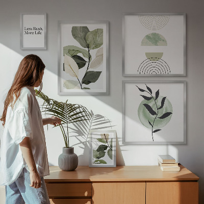 Set 5 slika u okviru Elegantna grafika interijera biljaka