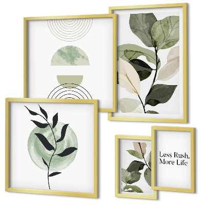 Set 5 slika u okviru Elegantna grafika interijera biljaka