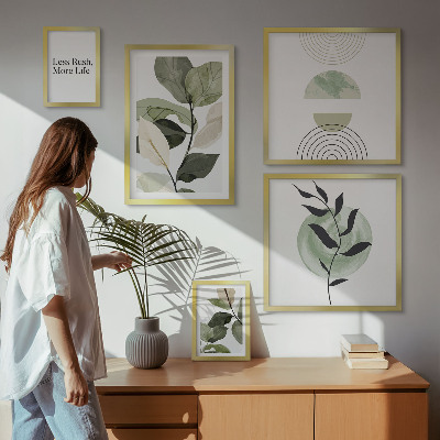 Set 5 slika u okviru Elegantna grafika interijera biljaka