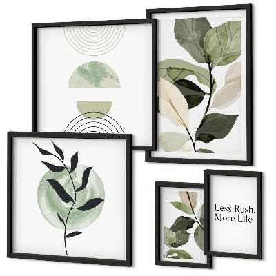Set 5 slika u okviru Elegantna grafika interijera biljaka