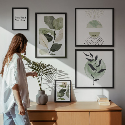 Set 5 slika u okviru Elegantna grafika interijera biljaka