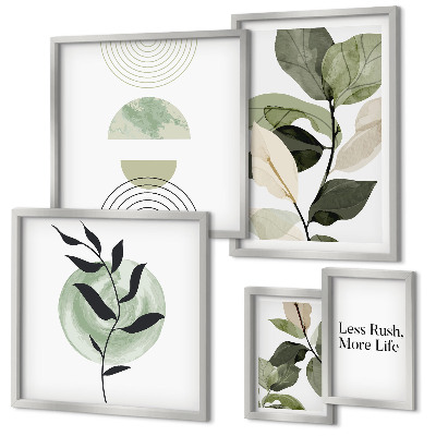 Set 5 slika u okviru Elegantna grafika interijera biljaka