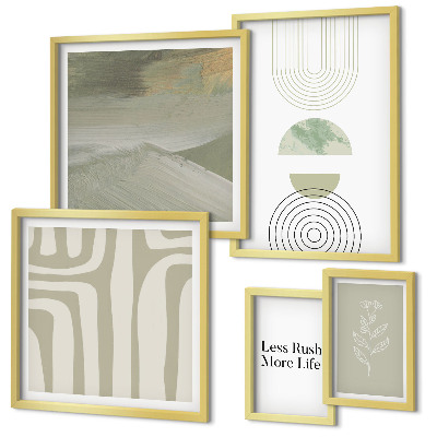 Set slika iznad kauča Elegantna pastelna grafika prirode