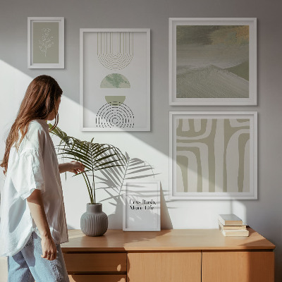 Set slika iznad kauča Elegantna pastelna grafika prirode