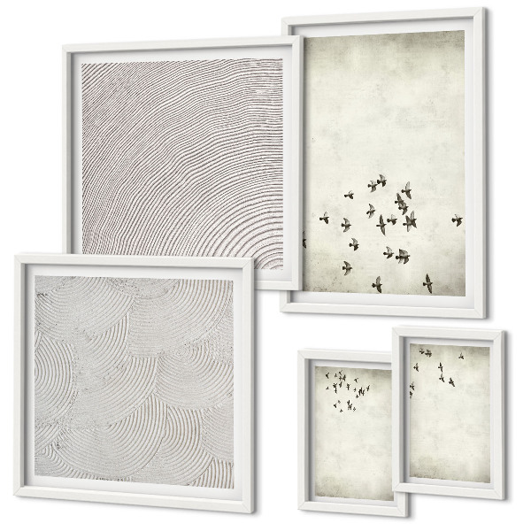 Set 5 slika u okviru Minimalističko slikanje ptica