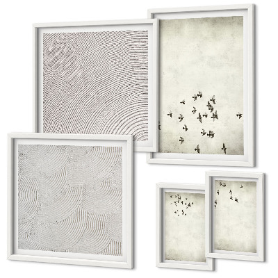 Set 5 slika u okviru Minimalističko slikanje ptica