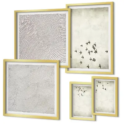 Set od 5 slika u okviru minimalistički motivi ptica