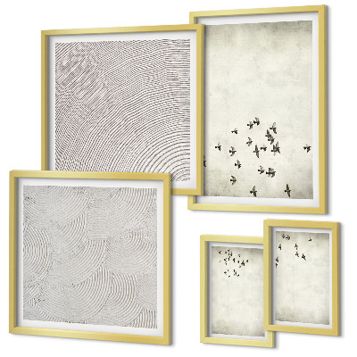 Set 5 slika u okviru Minimalističko slikanje ptica