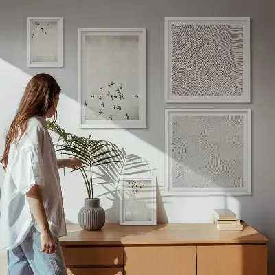 Set od 5 slika u okviru minimalistički motivi ptica
