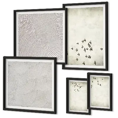 Set od 5 slika u okviru minimalistički motivi ptica