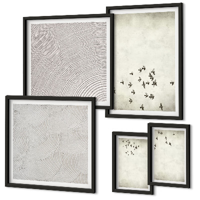 Set 5 slika u okviru Minimalističko slikanje ptica
