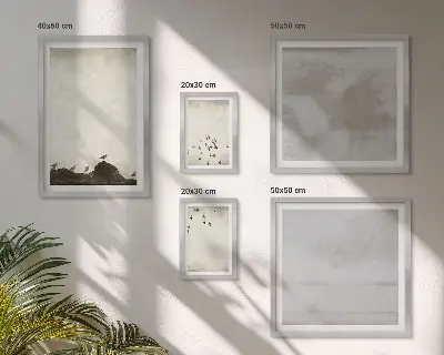 Minimalističke ptice u letu poliptih u okviru