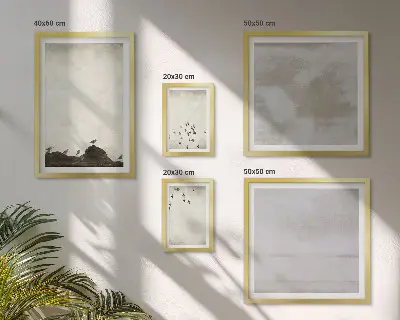 Minimalističke ptice u letu poliptih u okviru