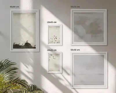 Minimalističke ptice u letu poliptih u okviru