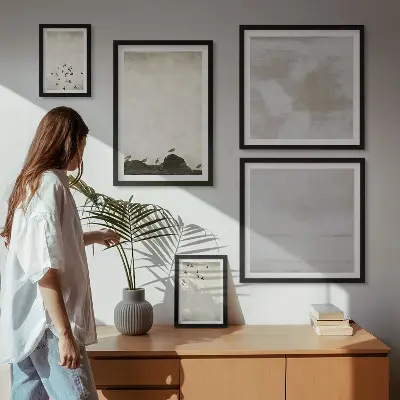 Minimalističke ptice u letu poliptih u okviru