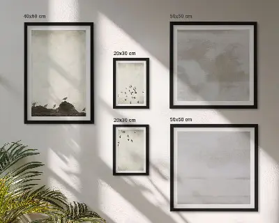 Minimalističke ptice u letu poliptih u okviru