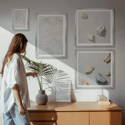 Geometrijski kartonski kamenčići poliptih u okviru