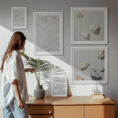 Geometrijski kartonski kamenčići poliptih u okviru