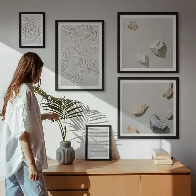 Geometrijski kartonski kamenčići poliptih u okviru