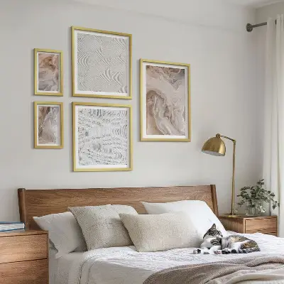 Set slika iznad kauča motivi s uzorkom mramorne teksture kamena