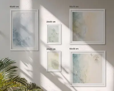 Pastelne akvarele na platnu set od 5 slika u okviru