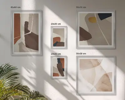 Apstraktni moderni oblici set slika iznad kauča