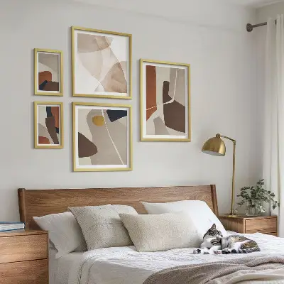 Apstraktni moderni oblici set slika iznad kauča