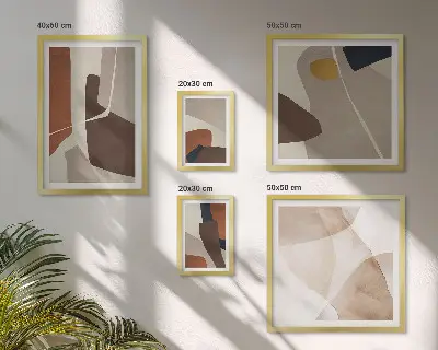 Apstraktni moderni oblici set slika iznad kauča
