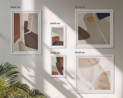 Apstraktni moderni oblici set slika iznad kauča