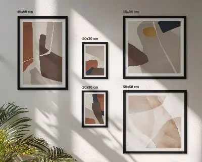 Apstraktni moderni oblici set slika iznad kauča