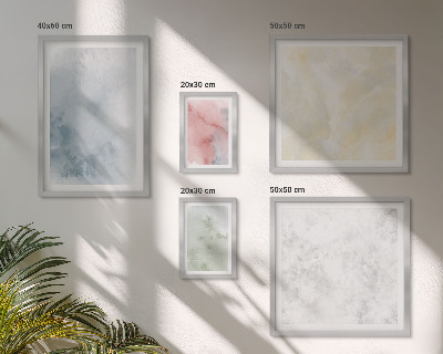 Set 5 slika u okviru Pastelne akvarele na platnu
