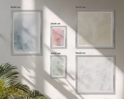 Pastelne akvarele na platnu set od 5 slika u okviru