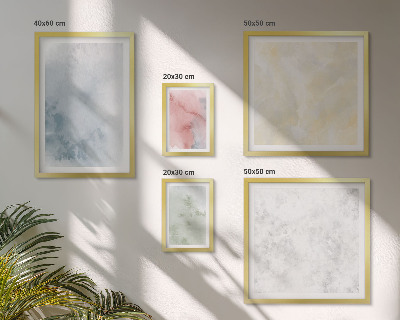 Set 5 slika u okviru Pastelne akvarele na platnu