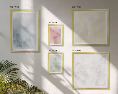 Pastelne akvarele na platnu set od 5 slika u okviru